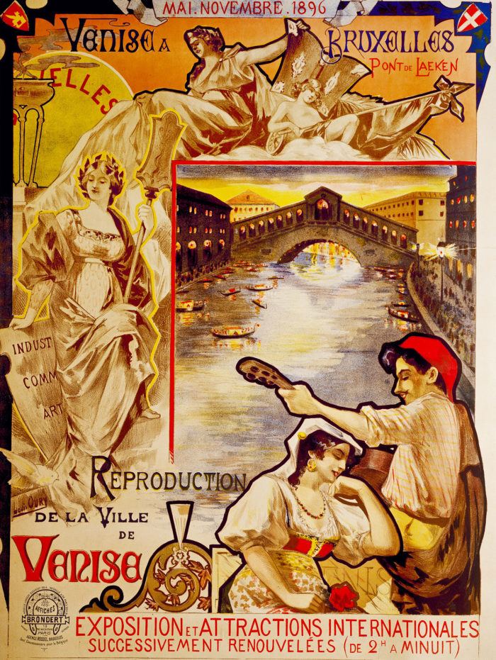 Venise à Bruxelles, internationale tentoonstellingen en attracties op de Brug van Laken,1896 © Archief van de Stad Brussel