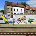 Fresque murale participative à la station de chemin de fer de Haren, 2016 © Collection privée (GC De Linde)