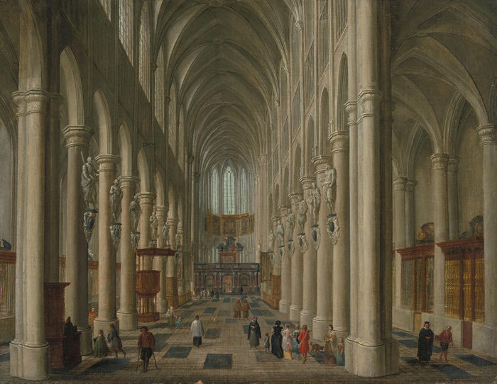 Museum van de Stad Brussel_Nieuwe aanwinst_Interieur van de collegiale kerk van Sint-Goedele